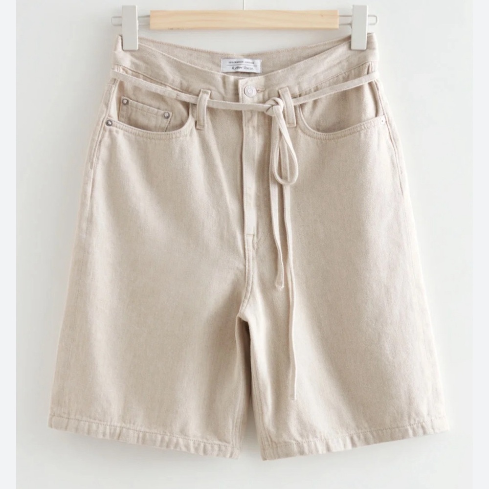 & other stories linen blend shorts